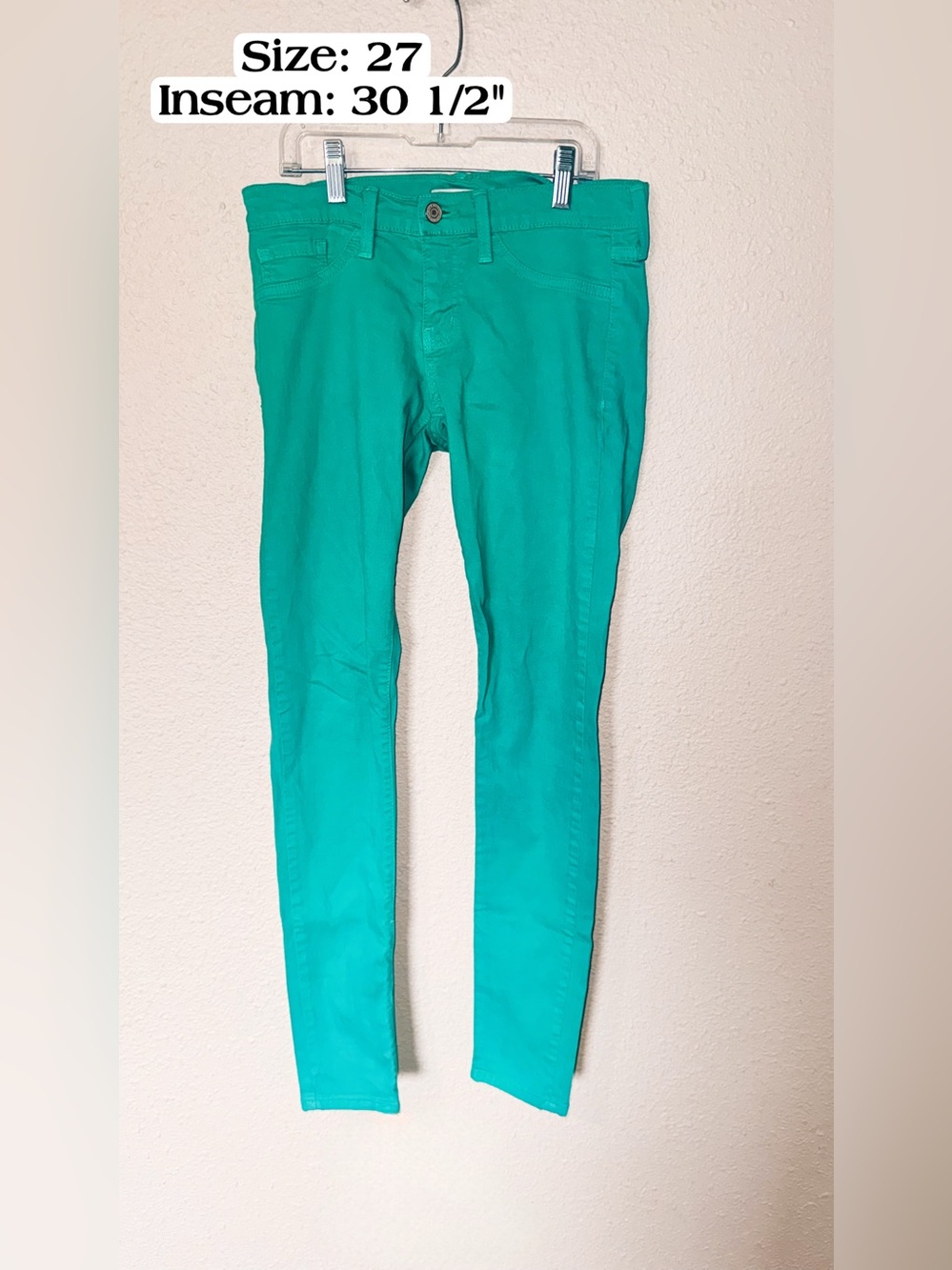 Flying Monkey Teal Cropped Skinny Pants